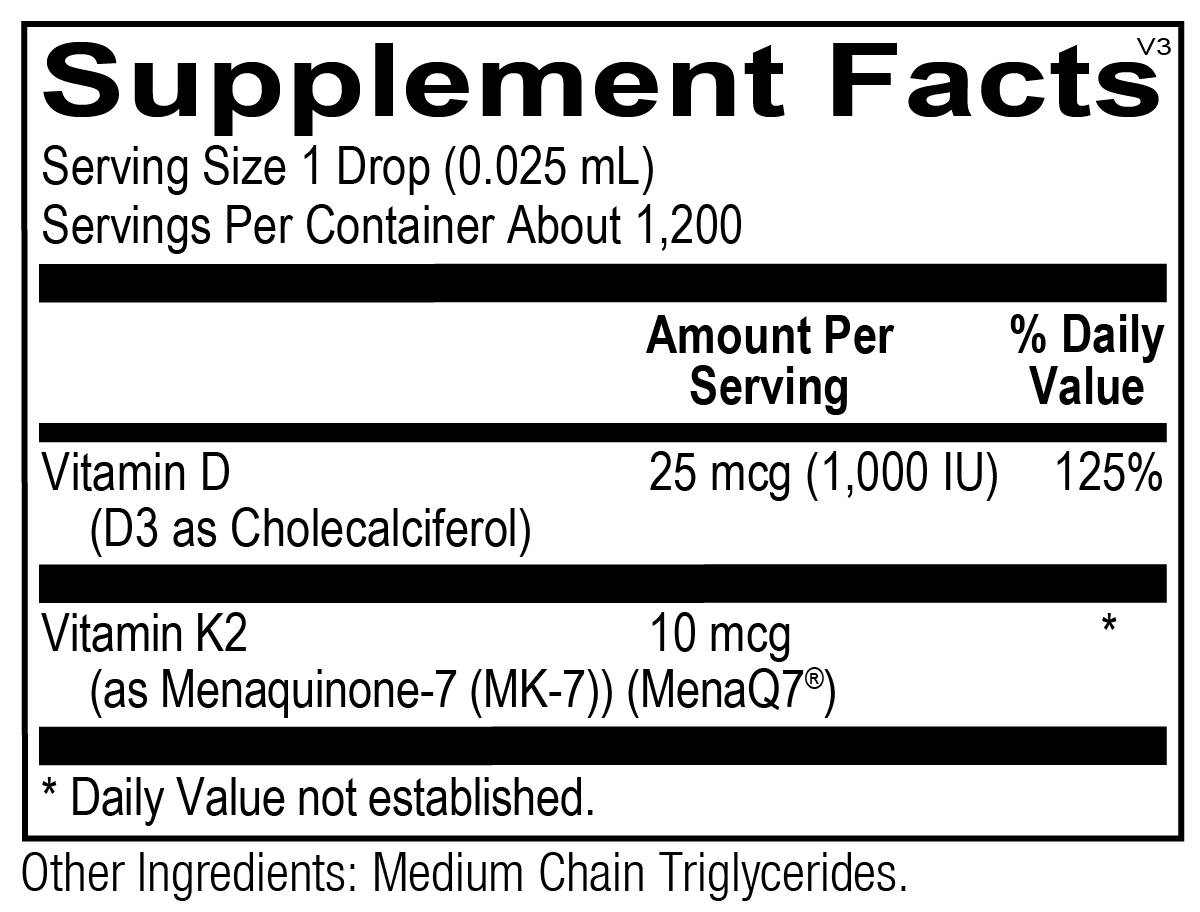 Liquid Vitamin D3 + K2