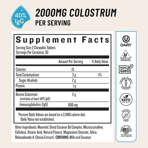 Colostrum Chewable Tablets (60 Count)